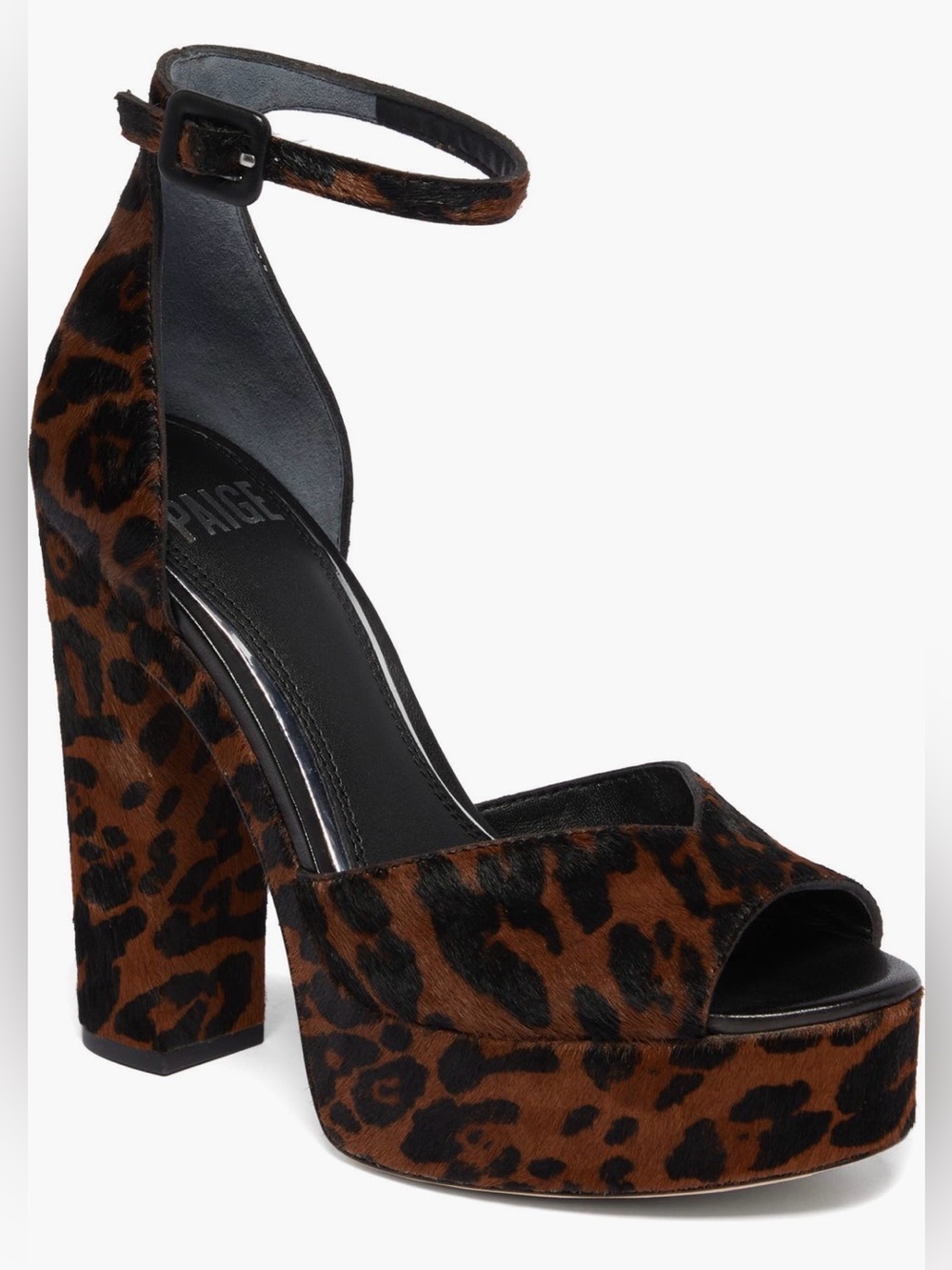 Paige Camryn Genuine Calf Hair Leopard Platform Sandals Size 9